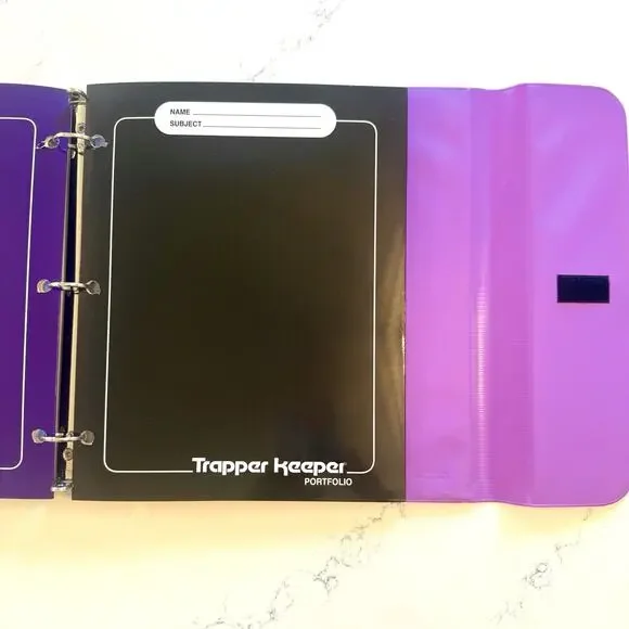 Mead Trapper Keeper Binder Retro Neon Galaxy Sunset Design 1” New with Tags - Picture 4 of 7